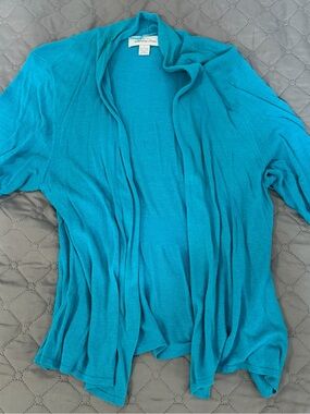 Worthington Teal Open-Front Lightweight Cardigan